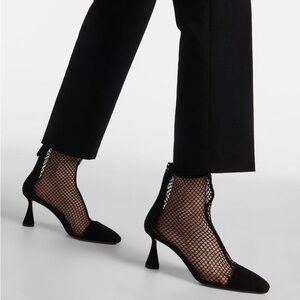 Aquazzura Black Mesh Ankle Booties New sz 37.5